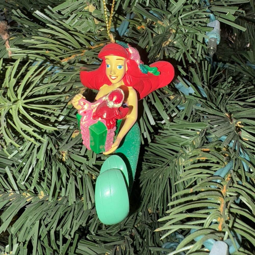 Disney Ariel Holiday Ornament - Red, Green, Pink